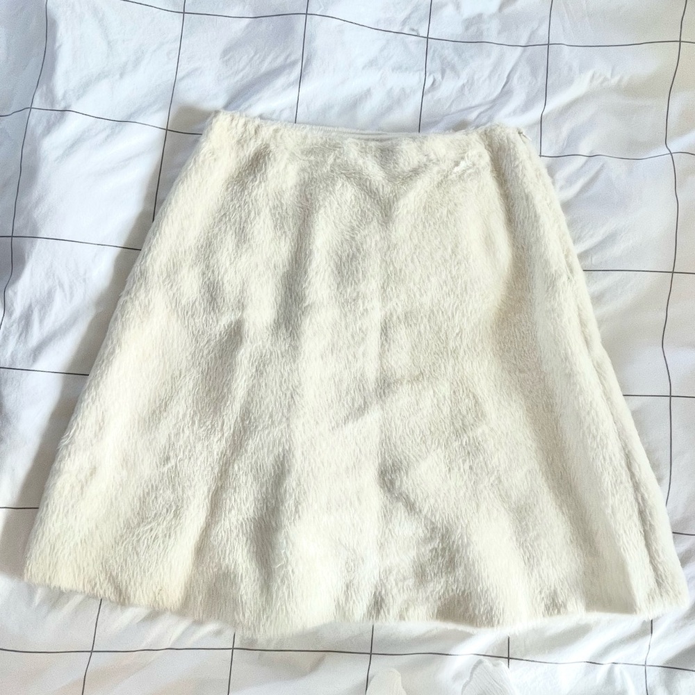 Helmut Lang Vintage Faux Fur Mini Skirt